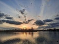 Sunset at Jarun Lake Royalty Free Stock Photo