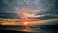 sunset in jerman beach bali Royalty Free Stock Photo