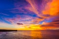 Sunset on Jimbaran, South Kuta, Bali, Indonesia. Royalty Free Stock Photo