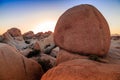 Sunset on the Jumbo Rocks of Joshua Tree National Park, California Royalty Free Stock Photo