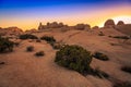 Sunset on the Jumbo Rocks of Joshua Tree National Park, California Royalty Free Stock Photo