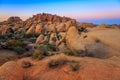 Sunset on the Jumbo Rocks of Joshua Tree National Park, California Royalty Free Stock Photo