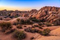 Sunset on the Jumbo Rocks of Joshua Tree National Park, California Royalty Free Stock Photo