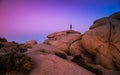 Sunset on the Jumbo Rocks of Joshua Tree National Park, California Royalty Free Stock Photo