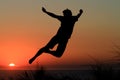 Sunset jump Royalty Free Stock Photo