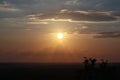 Sunset in jungle or selva Peten Guatemala