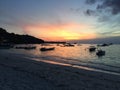 Sunset on Jungtu Batu Bay on Nusa Lembongan Royalty Free Stock Photo