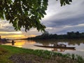 sunset at Kahayan river Royalty Free Stock Photo