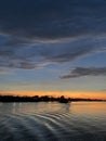 Sunset from the kapuas river, indonesian Royalty Free Stock Photo