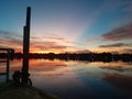 Sunset In Kapuas River Royalty Free Stock Photo