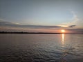 sunset on the Kapuas river, west Kalimantan Indonesia 2 Royalty Free Stock Photo