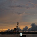 Sunset by the kapuas river Royalty Free Stock Photo