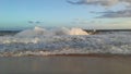 Sunset at Kekaha Beach Park in Kekaha on Kauai Island, Hawaii. Royalty Free Stock Photo