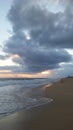 Sunset at Kekaha Beach Park in Kekaha on Kauai Island, Hawaii. Royalty Free Stock Photo