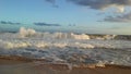 Sunset at Kekaha Beach Park in Kekaha on Kauai Island, Hawaii. Royalty Free Stock Photo