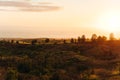 sunset on Kekaha Lookout in kauai, hawaii Royalty Free Stock Photo