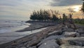 sunset at Keramas Beach in Gianyar Royalty Free Stock Photo