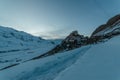 Sunset at Key gompa tibetan monastery in Himalayas. Spiti valley, Himachal Pradesh, India Royalty Free Stock Photo