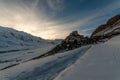 Sunset at Key gompa tibetan monastery in Himalayas. Spiti valley, Himachal Pradesh, India Royalty Free Stock Photo