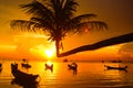Sunset at kho tao thailand Royalty Free Stock Photo