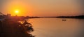 Sunset at Khong river Royalty Free Stock Photo