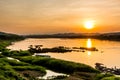 Sunset in the khongriver Royalty Free Stock Photo