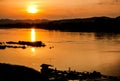 Sunset in the khongriver Royalty Free Stock Photo