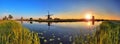 180 sunset Kinderdijk Royalty Free Stock Photo