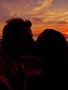 Sunset Kiss Royalty Free Stock Photo