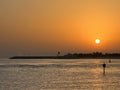 Sunset from Kite Beach at Jumeirah in Dubai, UAE Royalty Free Stock Photo