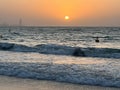 Sunset at Kite Beach in Jumeirah in Dubai, UAE Royalty Free Stock Photo