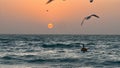 Sunset at Kite Beach in Jumeirah in Dubai, UAE Royalty Free Stock Photo
