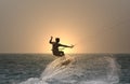 Sunset kitesurfer Royalty Free Stock Photo