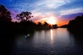 Sunset at Klias Wetland Sabah Royalty Free Stock Photo