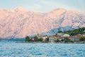 Sunset in Kotor bay, Montenegro. Royalty Free Stock Photo