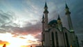 Sunset on the kul sharif mosque in the White Kremlin of Kazan. Russia. Royalty Free Stock Photo