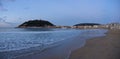 Sunset on La Concha beach in the city of Donostia-San Sebastian, Basque Country Royalty Free Stock Photo