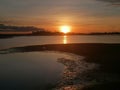 Sunset La Gola beach in Isla Cristina province of Huelva Spain