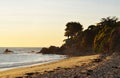 Sunset at La Piedra Beach, Malibu, California Royalty Free Stock Photo