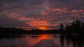Sunset at Ladoga Lake in Karelia, Russia
