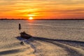 Sunset at the lagoon near Chioggia, Italy