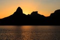 Sunset Lagoon Rodrigo de Freitas (Lagoa), mountain, Rio de Janeiro