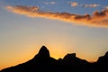Sunset Lagoon Rodrigo de Freitas (Lagoa), silhouette of mountain