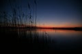 Západ slnka pri jazere