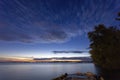 Sunset at lake Balaton in Balatonfoldvar, Hungary Royalty Free Stock Photo