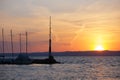 Sunset, Lake Balaton Royalty Free Stock Photo