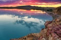Sunset on the Lake Balkhash, Kazakhstan Royalty Free Stock Photo