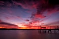 Sunset on the lake Royalty Free Stock Photo