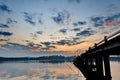 Sunset at lake Chiemsee Royalty Free Stock Photo