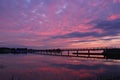 Sunset on the Lake of Der Champage Grand Est France